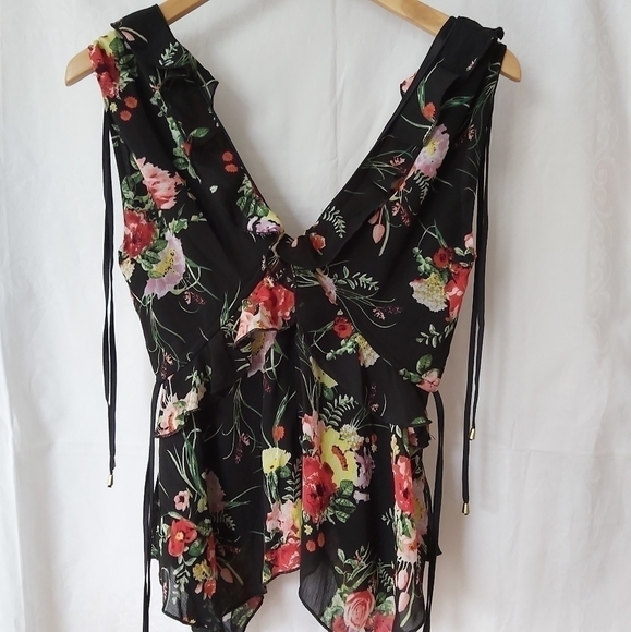 BUFFALO David Bitton Black Floral Top - Picture 3 of 9